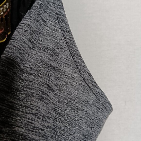 The North Face Woman S Pseudo Puffer Tunic Vest Gray Black Conservation Logo Zip - Picture 9 of 9